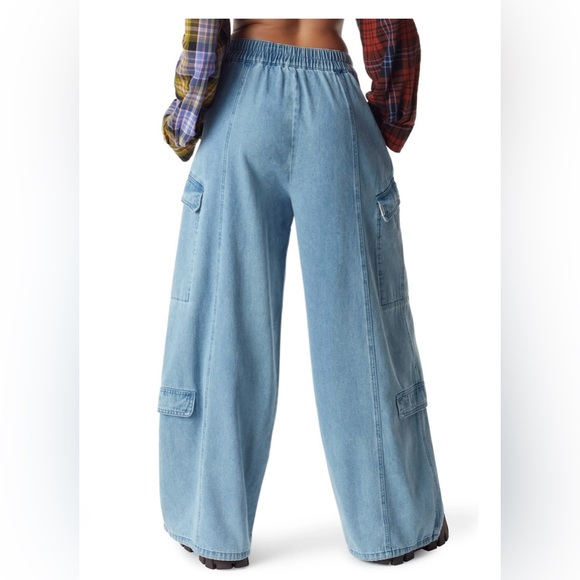 Circus by Sam Edelman Blue Parachute Wide Leg Jeans Size Small NWT - Picture 3 of 14